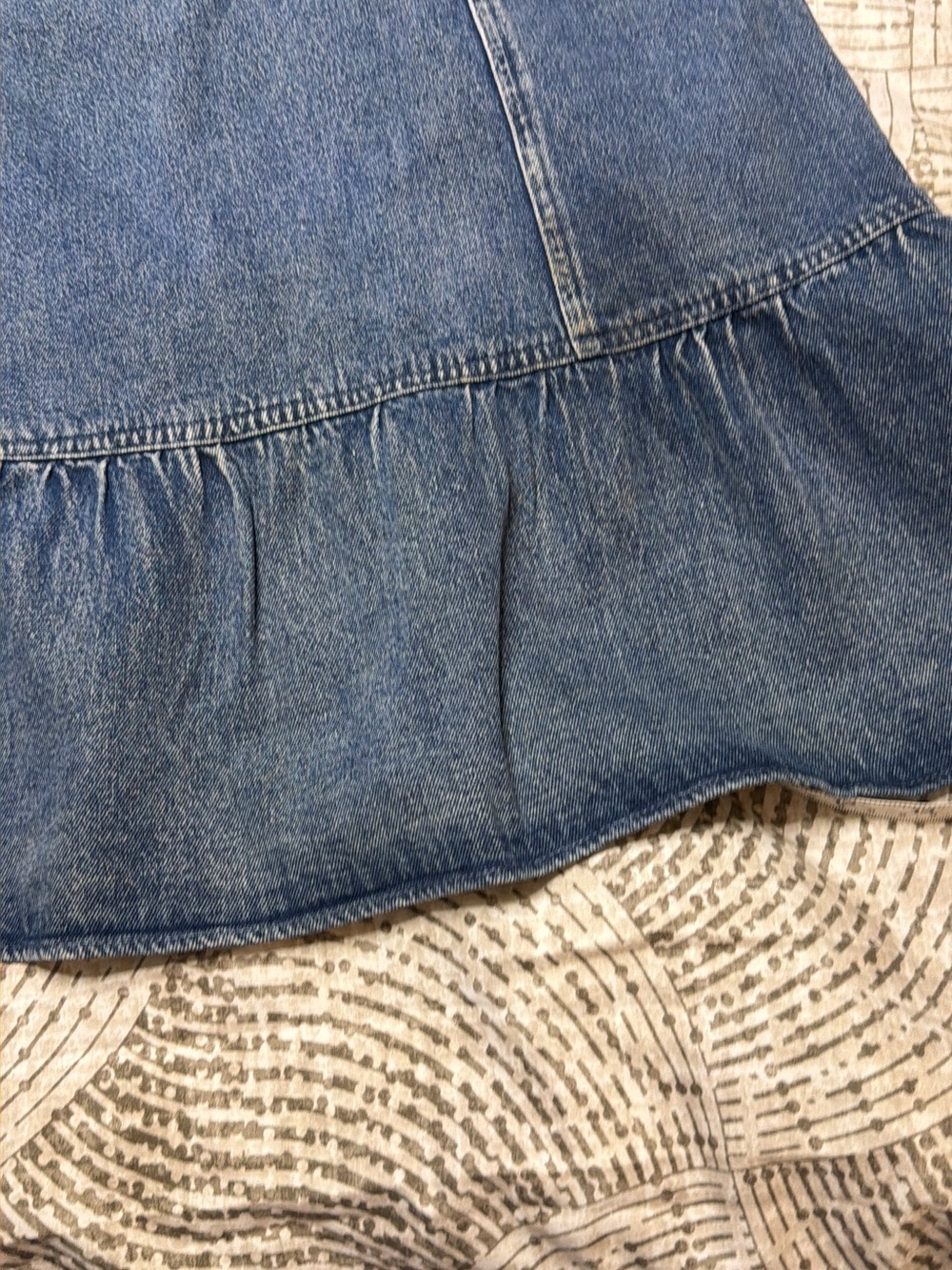 Gilli Asymmetrical Ruffle Denim Skirt - Blue - Picture 7 of 7